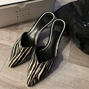 WHBM Zebra Print Mules